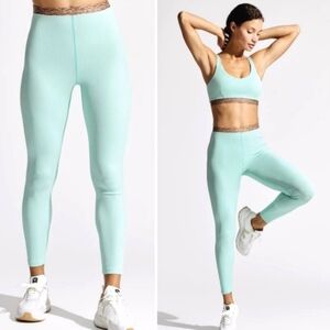 Nwt CARBON38 Ribbed Pants High Rise 7/8 Leggings Snakeskin Print Band